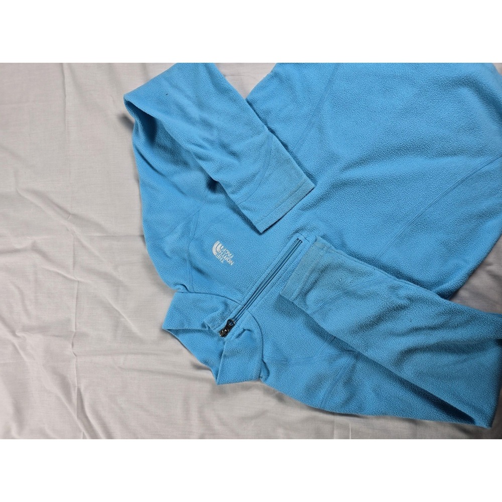 North Face Pullover Girls Medium 10/12 Blue Fleece Half Zip Warm Outdoor Youth